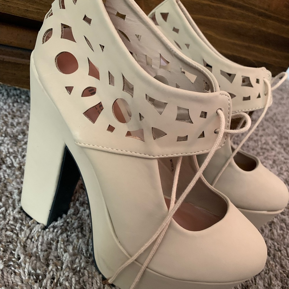 Cream color dollhouse heels